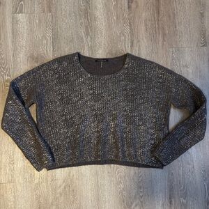 Luisa Cerano Grey Metallic Virgin Wool Crew Sweater – EU 36 / US 6